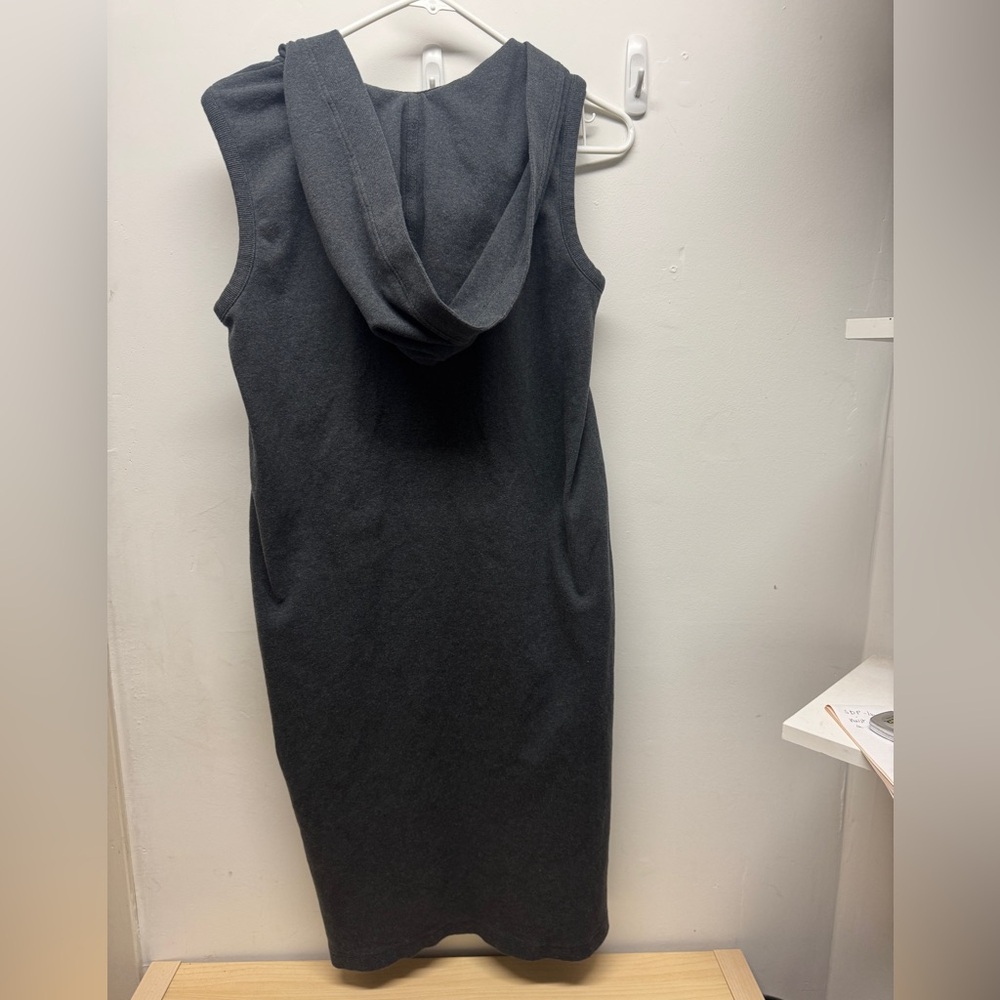 Pact Charcoal Sleeveless Midi Dress with Hood M - Picture 2 of 4
